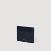 Holder Grain Grained Leather Card Holder NAVY BLUE