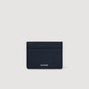 Holder Grain Grained Leather Card Holder NAVY BLUE