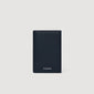 Card Grain Grained Leather Folding Card Holder Navy Blue