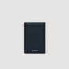 Card Grain Grained Leather Folding Card Holder NAVY BLUE