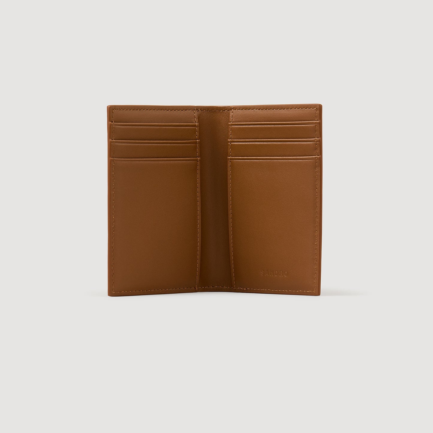 Card Grain Grained leather foldable cardholder Cognac