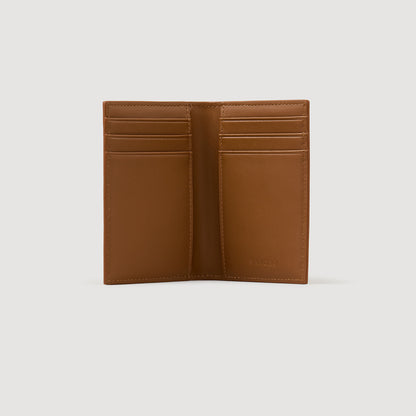 Card Grain Grained leather foldable cardholder Cognac