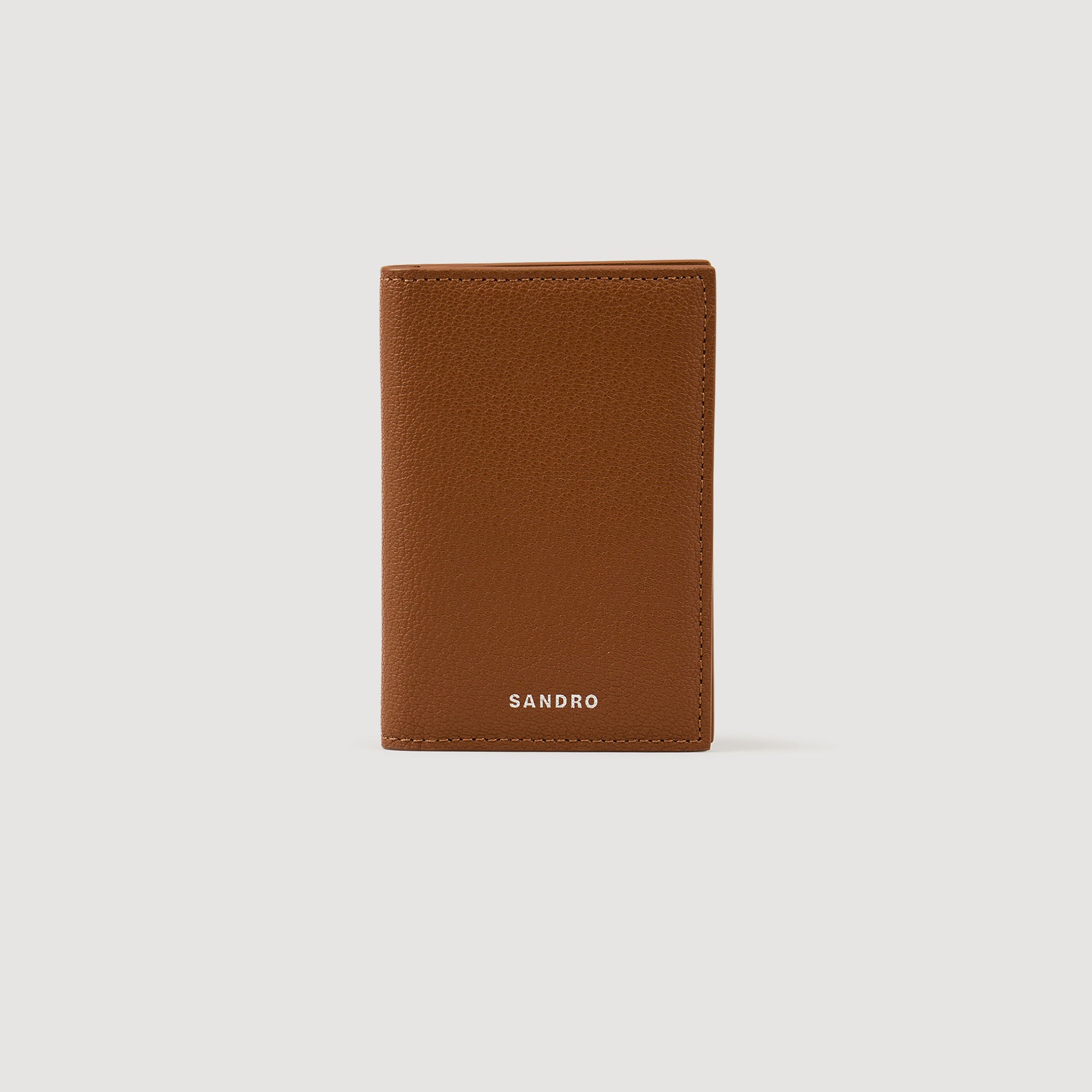 Card Grain Grained leather foldable cardholder Cognac