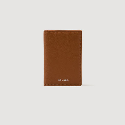 Card Grain Grained leather foldable cardholder Cognac