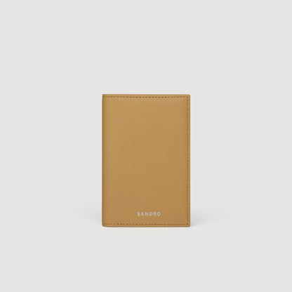 Grained Leather Card Holder Natural