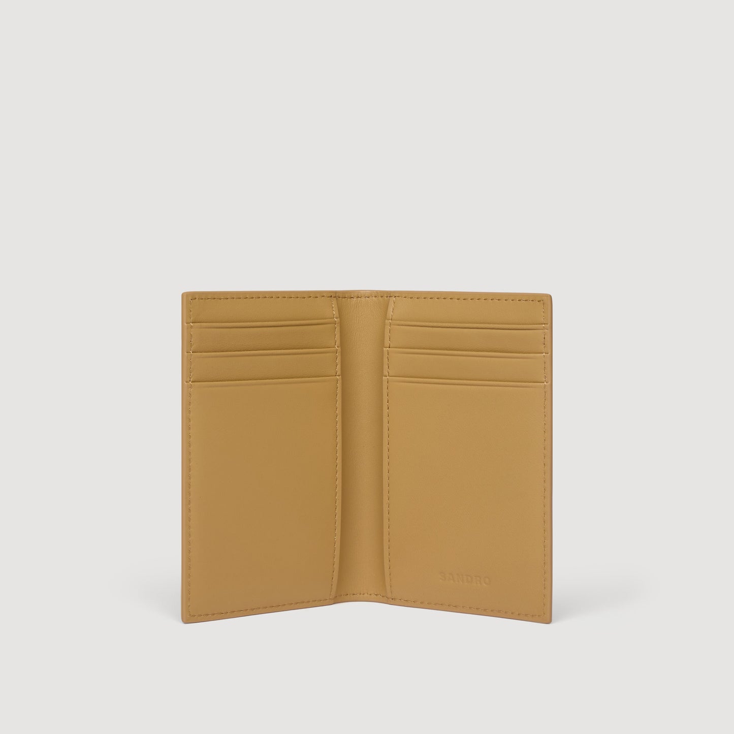 Grained Leather Card Holder Natural