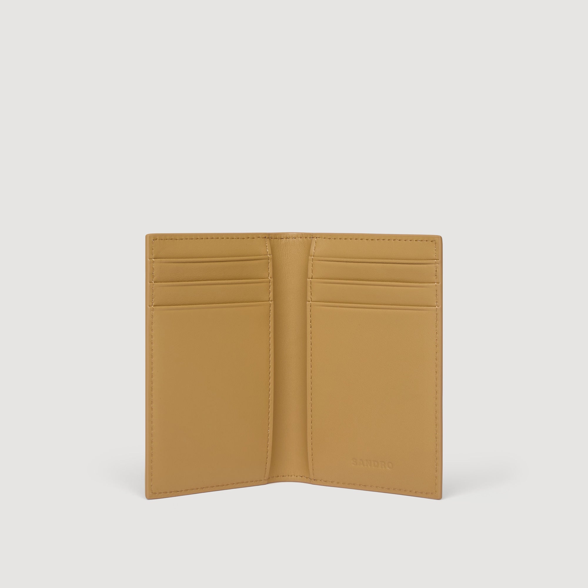 Grained Leather Card Holder Natural