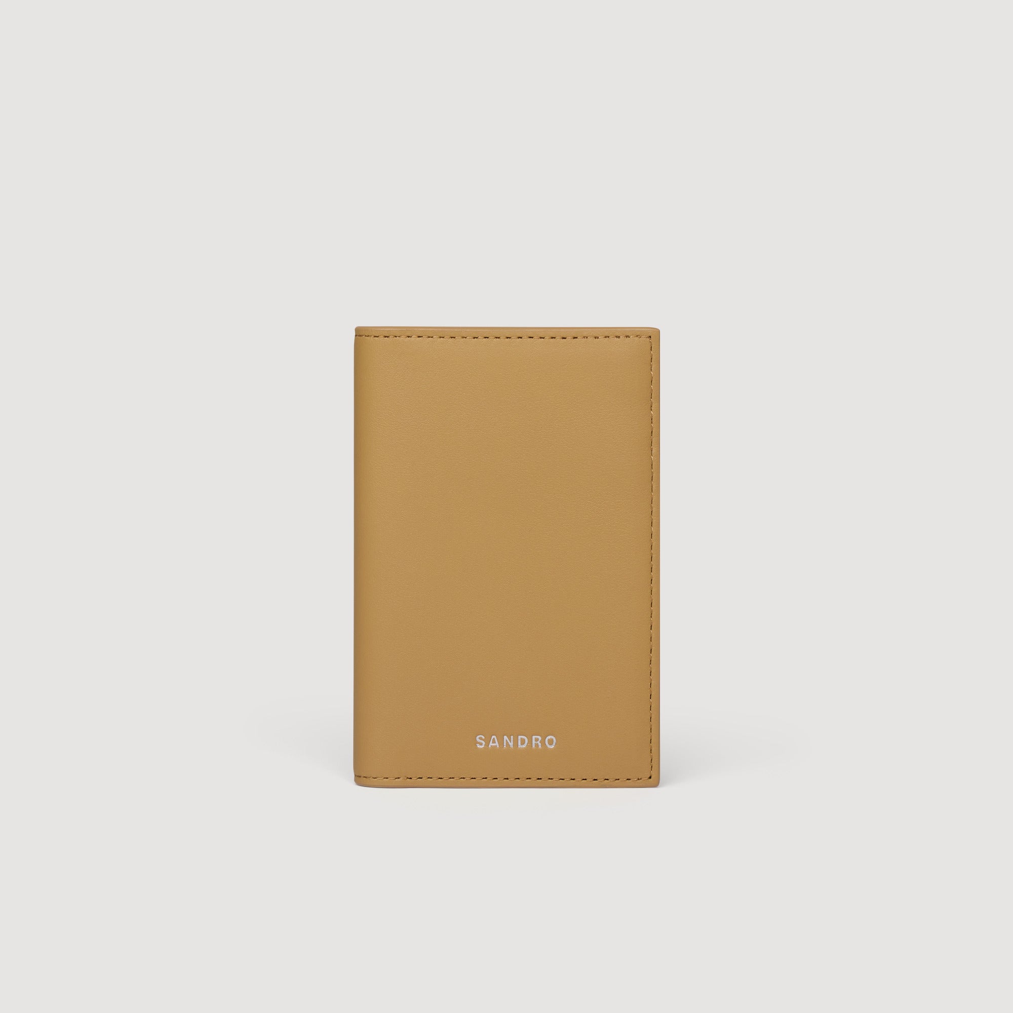 Grained Leather Card Holder Natural