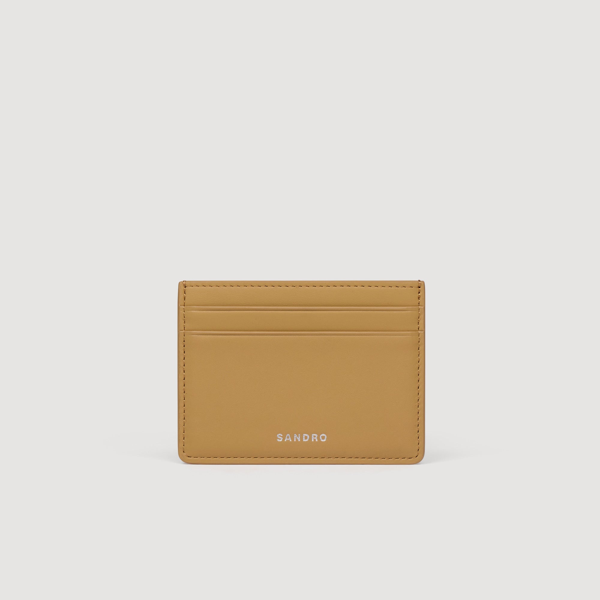 Leather Logo Card Holder Natural