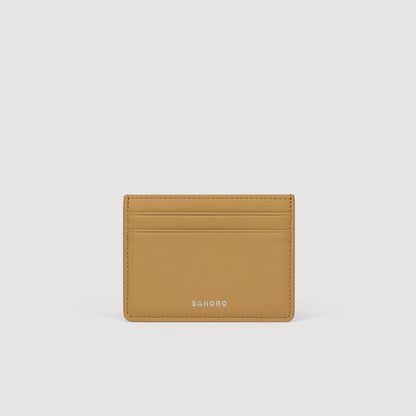 Leather Logo Card Holder Natural