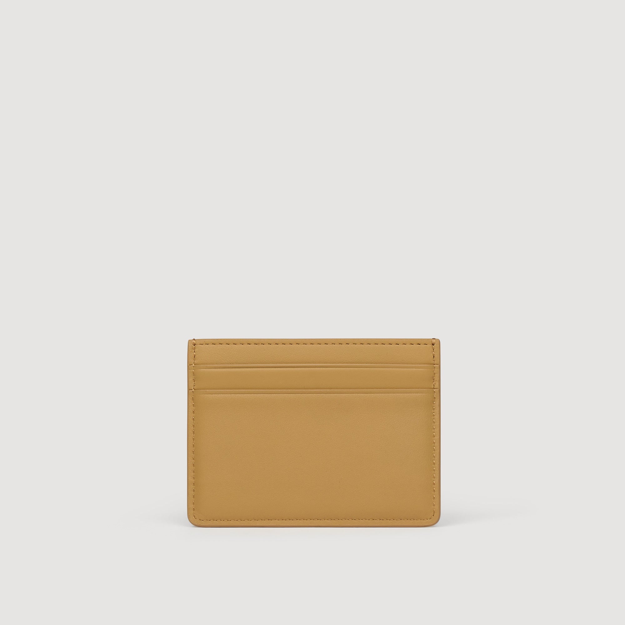 Leather Logo Card Holder Natural