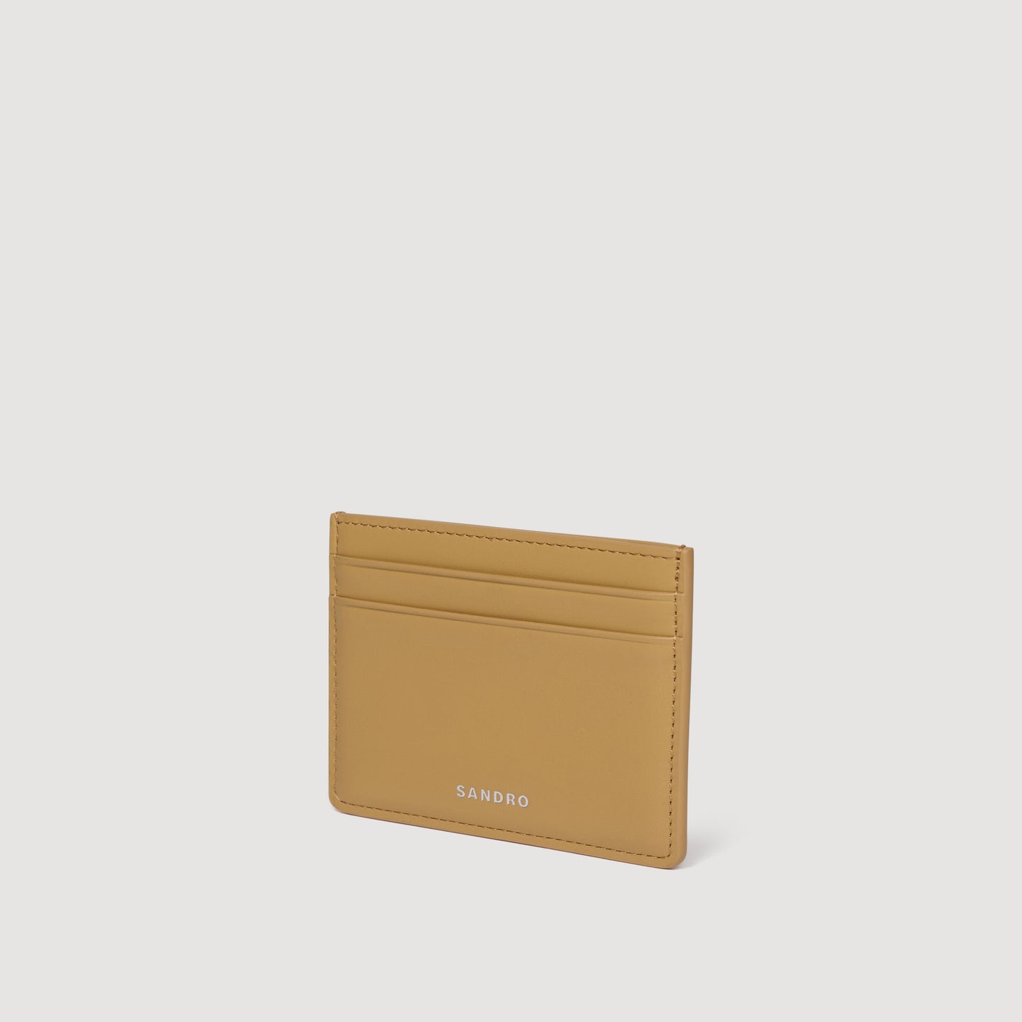 Leather Logo Card Holder Natural