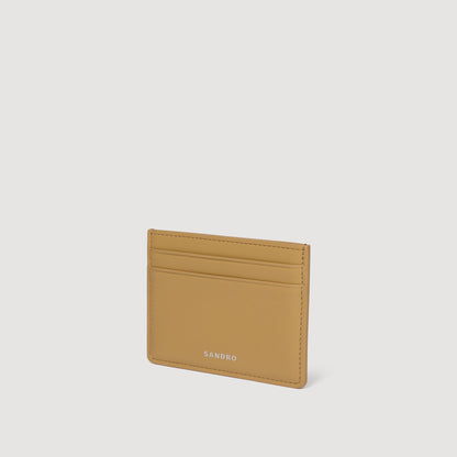 Leather Logo Card Holder Natural