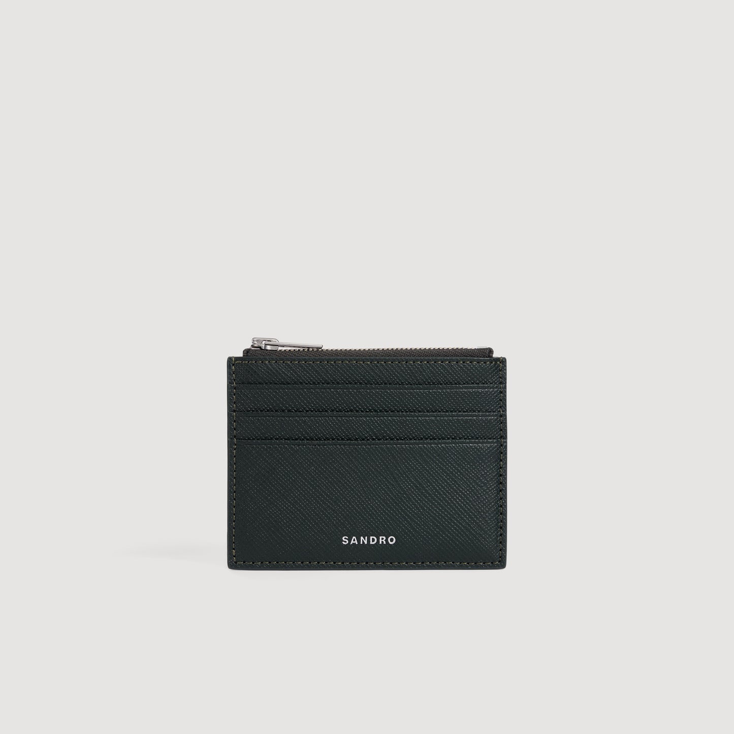 New Zipper Synthetic leather zip card holder Green