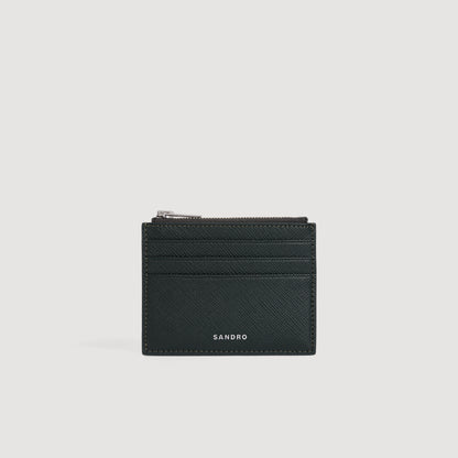 New Zipper Synthetic leather zip card holder Green