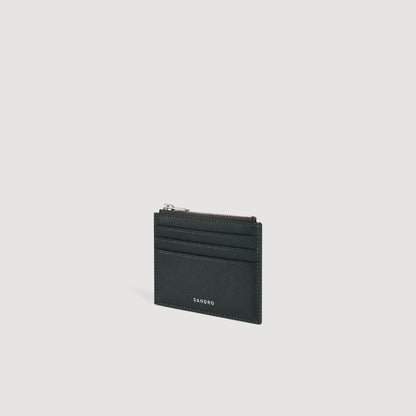 New Zipper Synthetic leather zip card holder Green