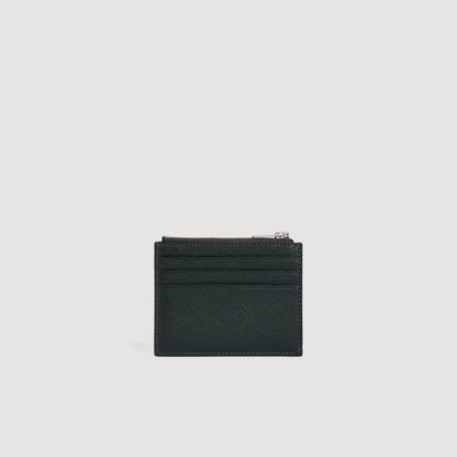 New Zipper Synthetic leather zip card holder Green