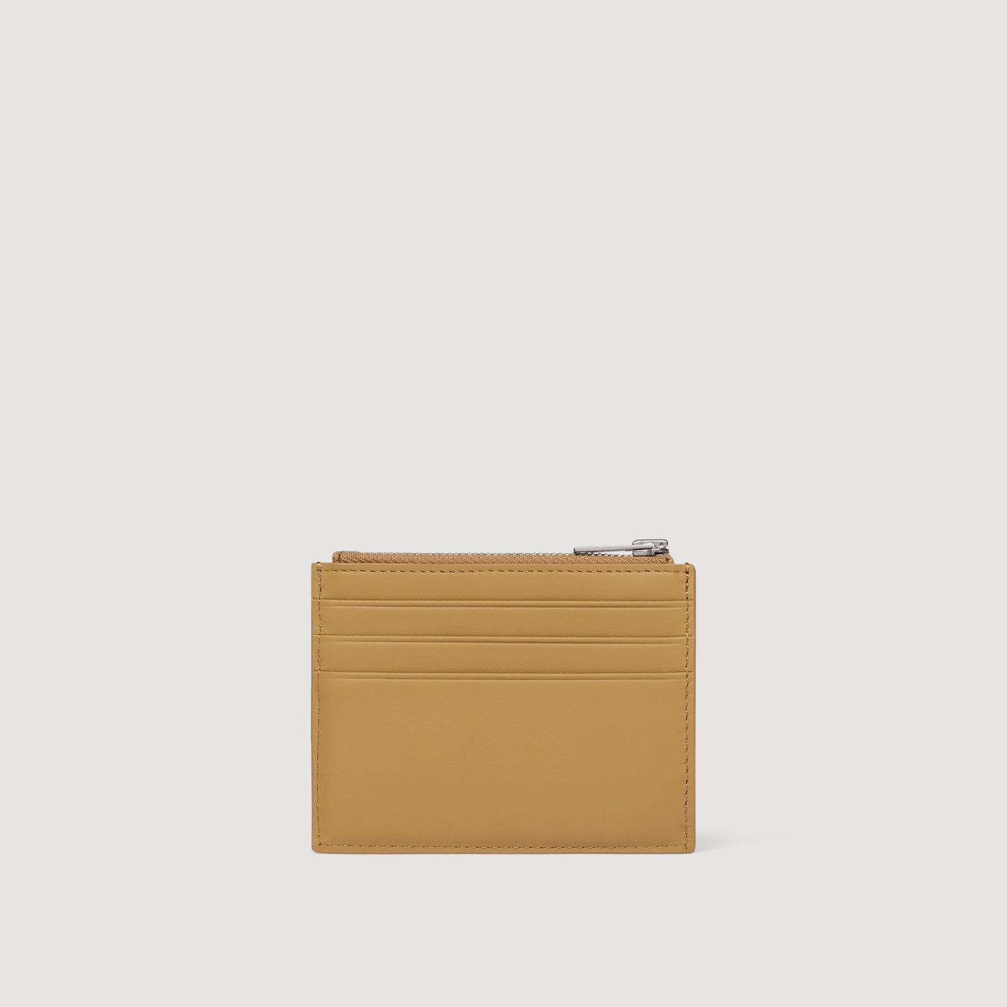 Zipped Leather Card Holder Natural