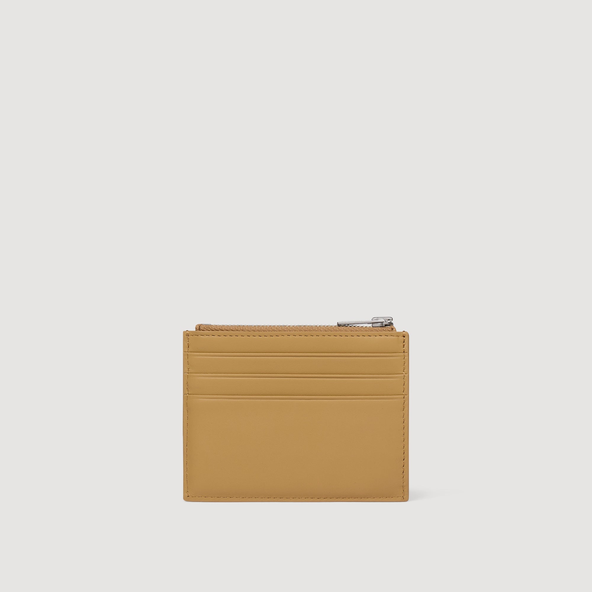 Zipped Leather Card Holder Natural