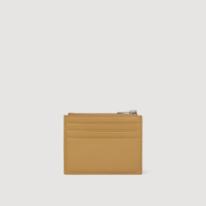 Zipped Leather Card Holder Natural