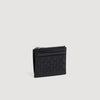 Zipper Woven Woven leather zip card holder Black