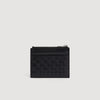 Zipper Woven Woven leather zip card holder Black