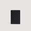 Folded Woven Braided leather card holder Black