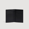 Folded Woven Braided leather card holder Black