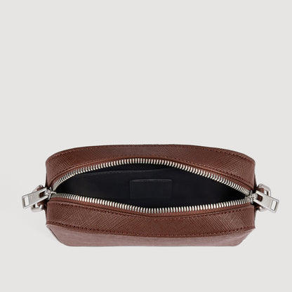 Small Reconstituted Leather Bag Cognac