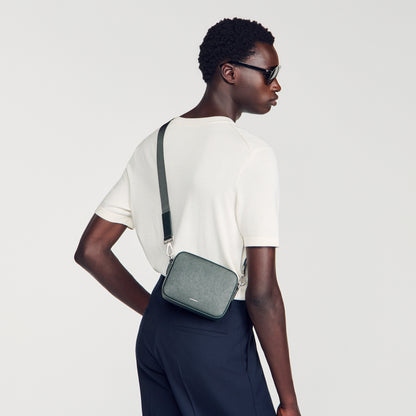 Minibag Hook Small synthetic leather logo bag Green