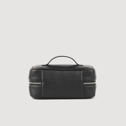 Toilet Bag In Grained Fabric Black
