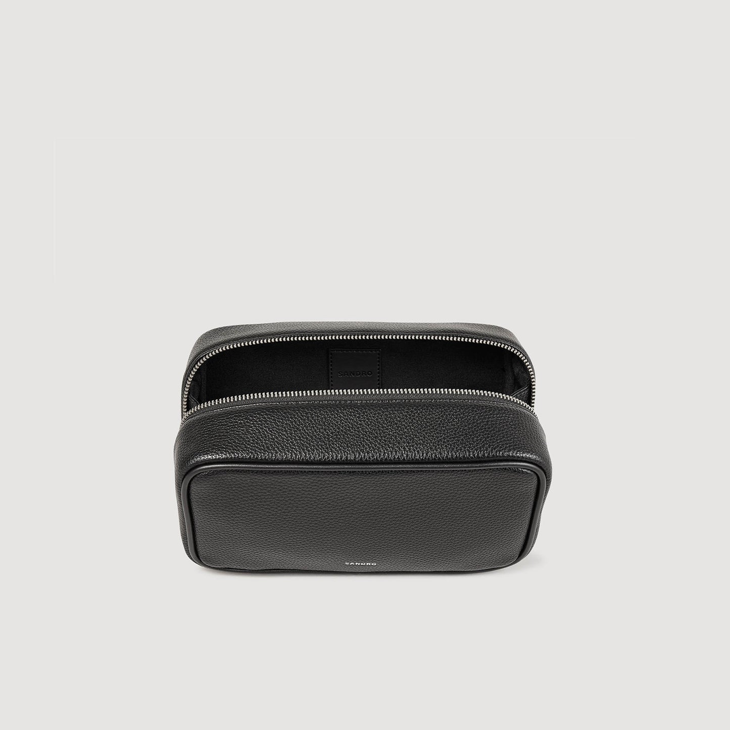Toilet Bag In Grained Fabric Black