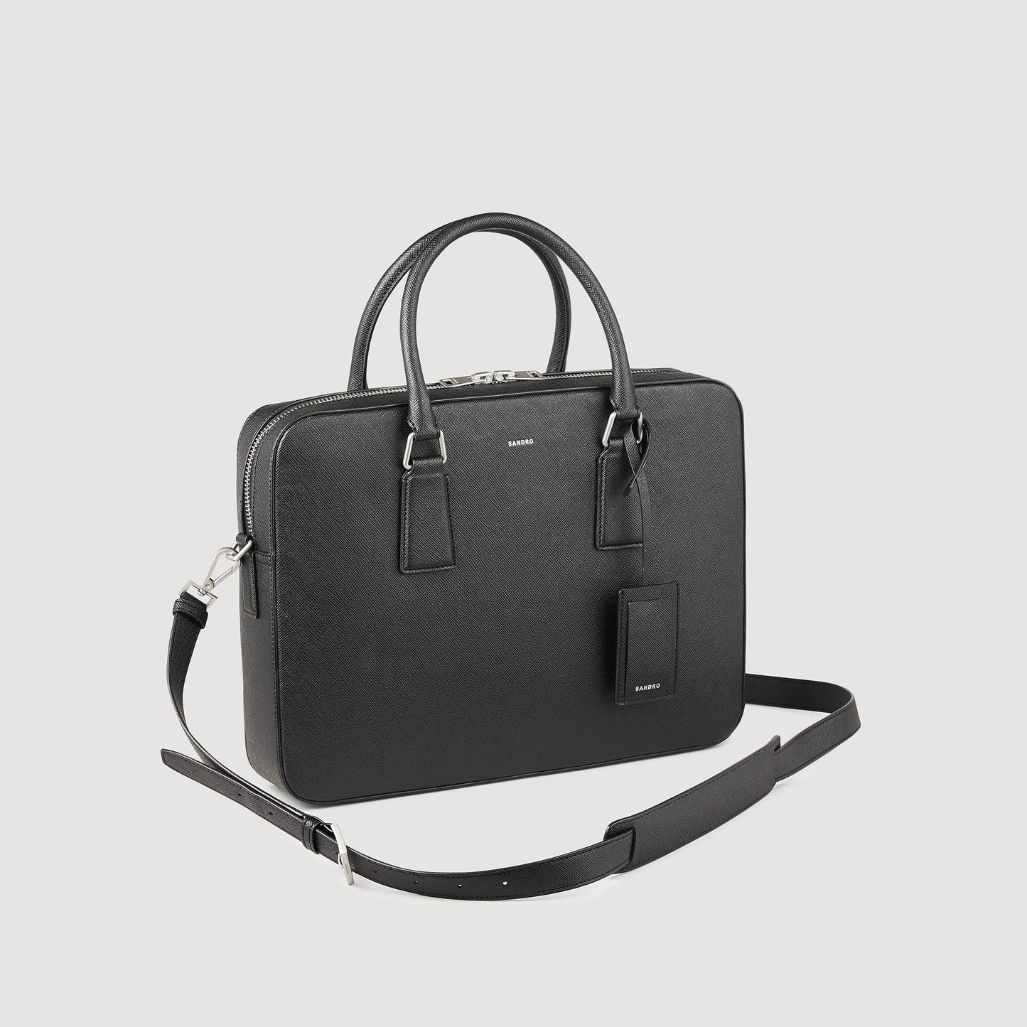 Briefcase In Certified Leather Black