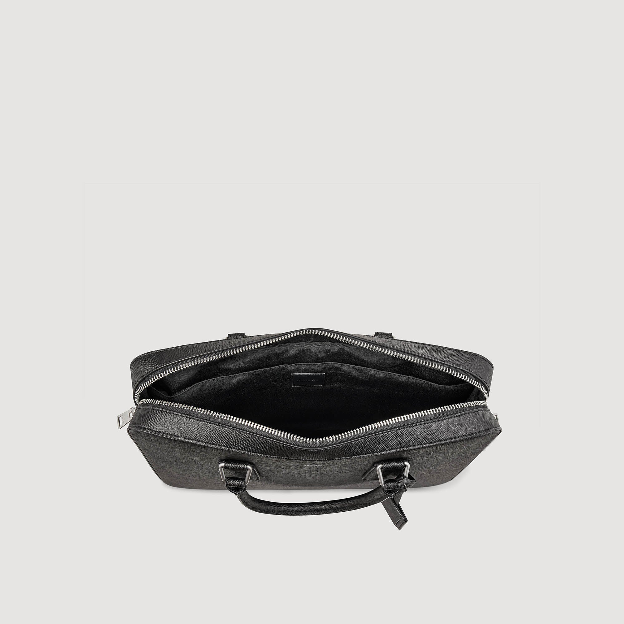 Briefcase In Certified Leather Black