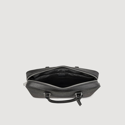 Briefcase In Certified Leather Black