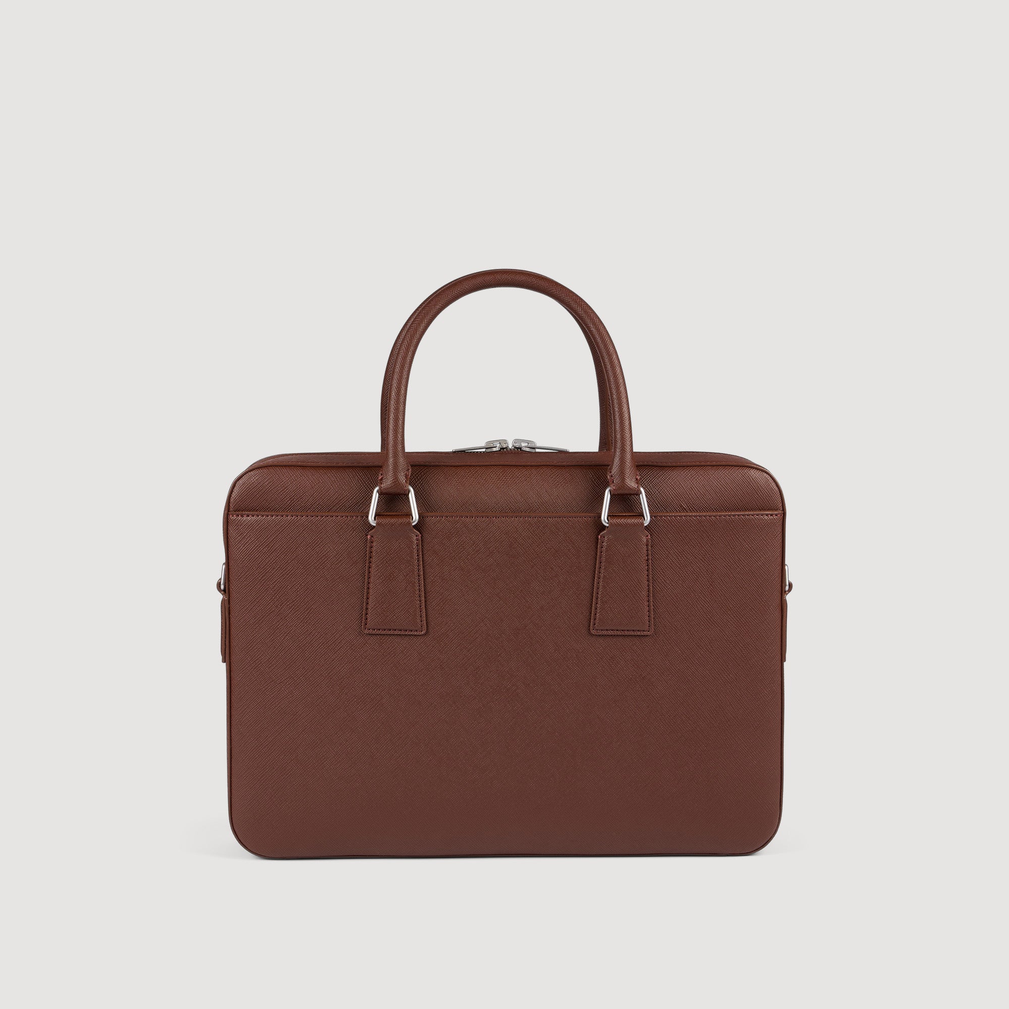 Downtown Large Update Reconstituted Leather Briefcase Cognac