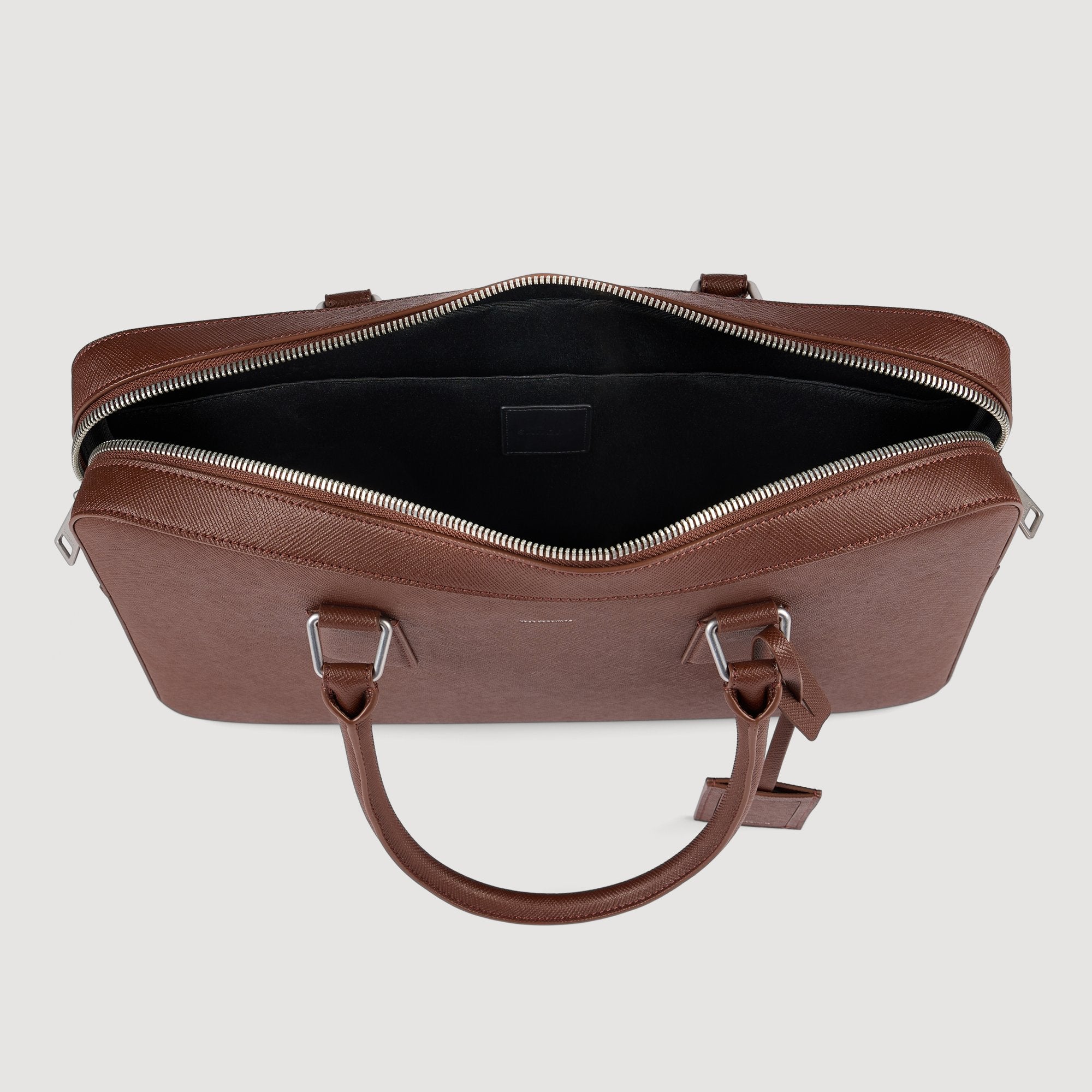 Downtown Large Update Reconstituted Leather Briefcase Cognac