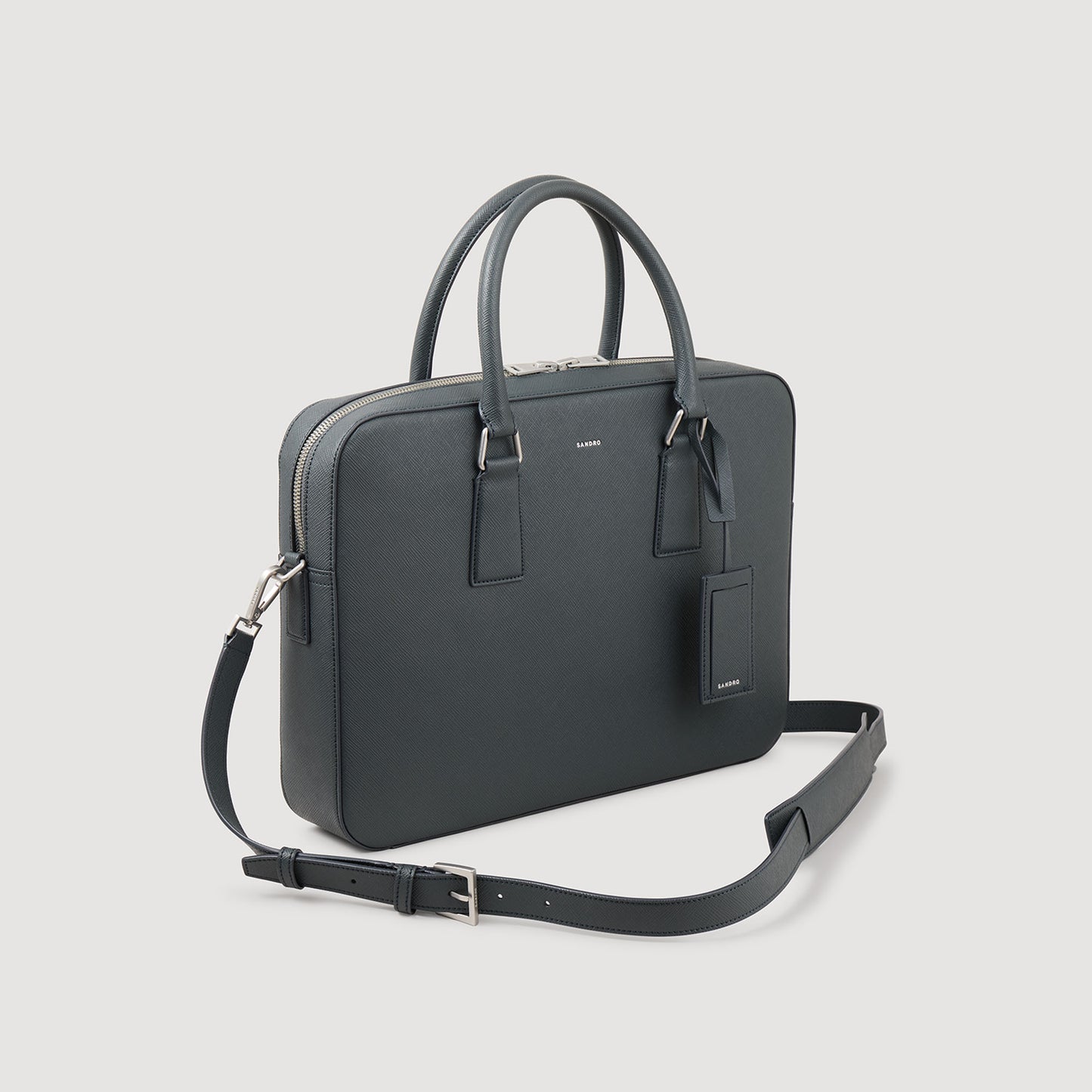 Downtown Large Update Reconstituted Leather Briefcase Steel