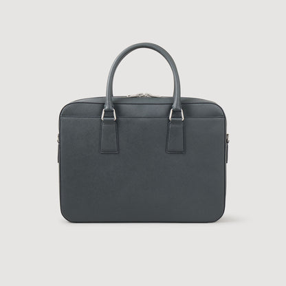 Downtown Large Update Reconstituted Leather Briefcase Steel