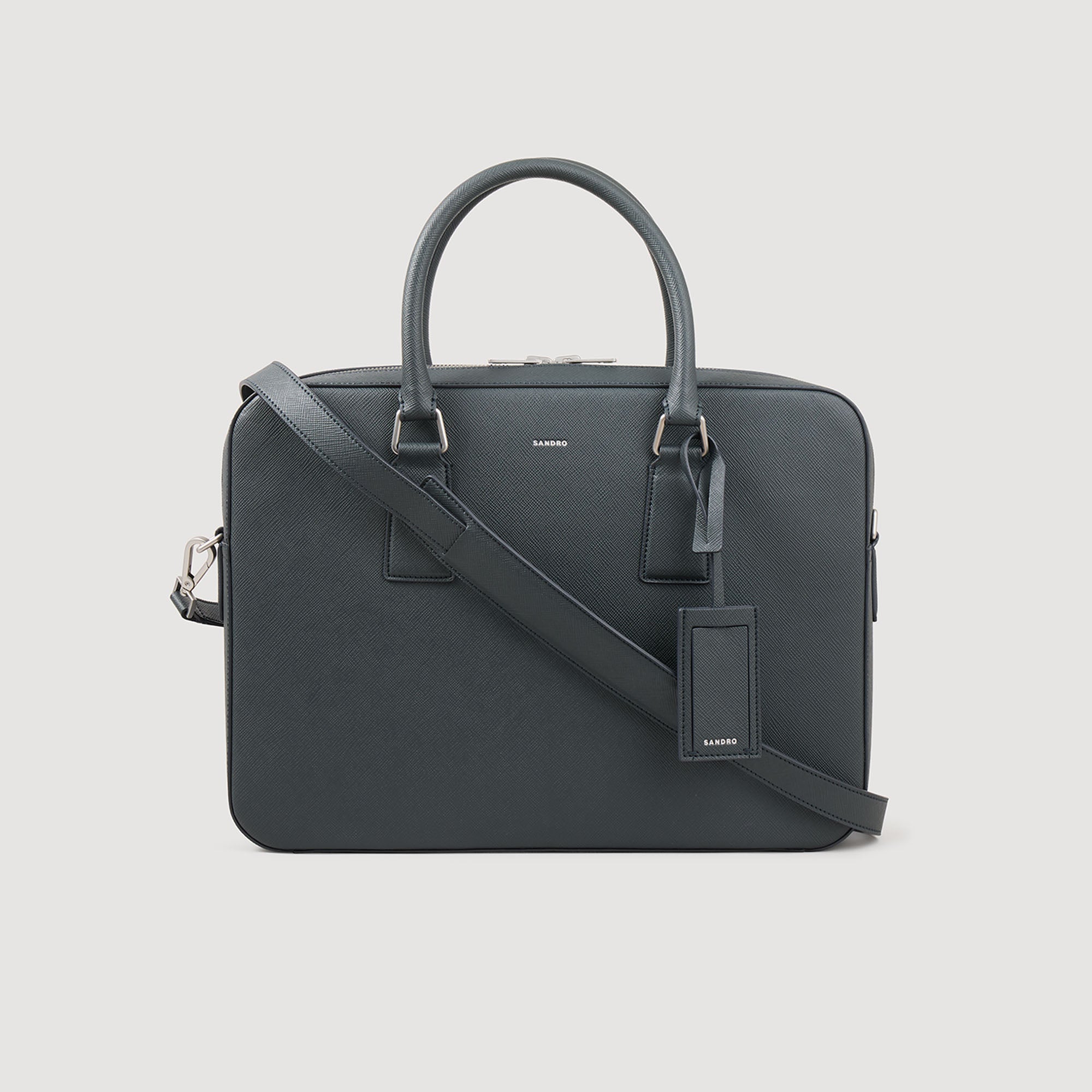 Downtown Large Update Reconstituted Leather Briefcase Steel
