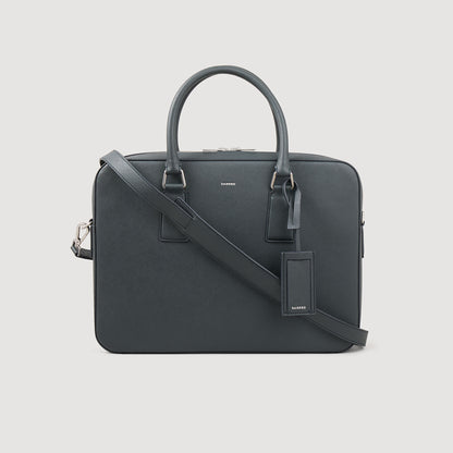Downtown Large Update Reconstituted Leather Briefcase Steel