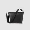 Grained Leather Satchel Black