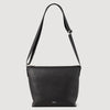 Grained Leather Satchel Black