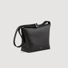 Grained Leather Satchel Black