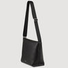 Grained Leather Satchel Black