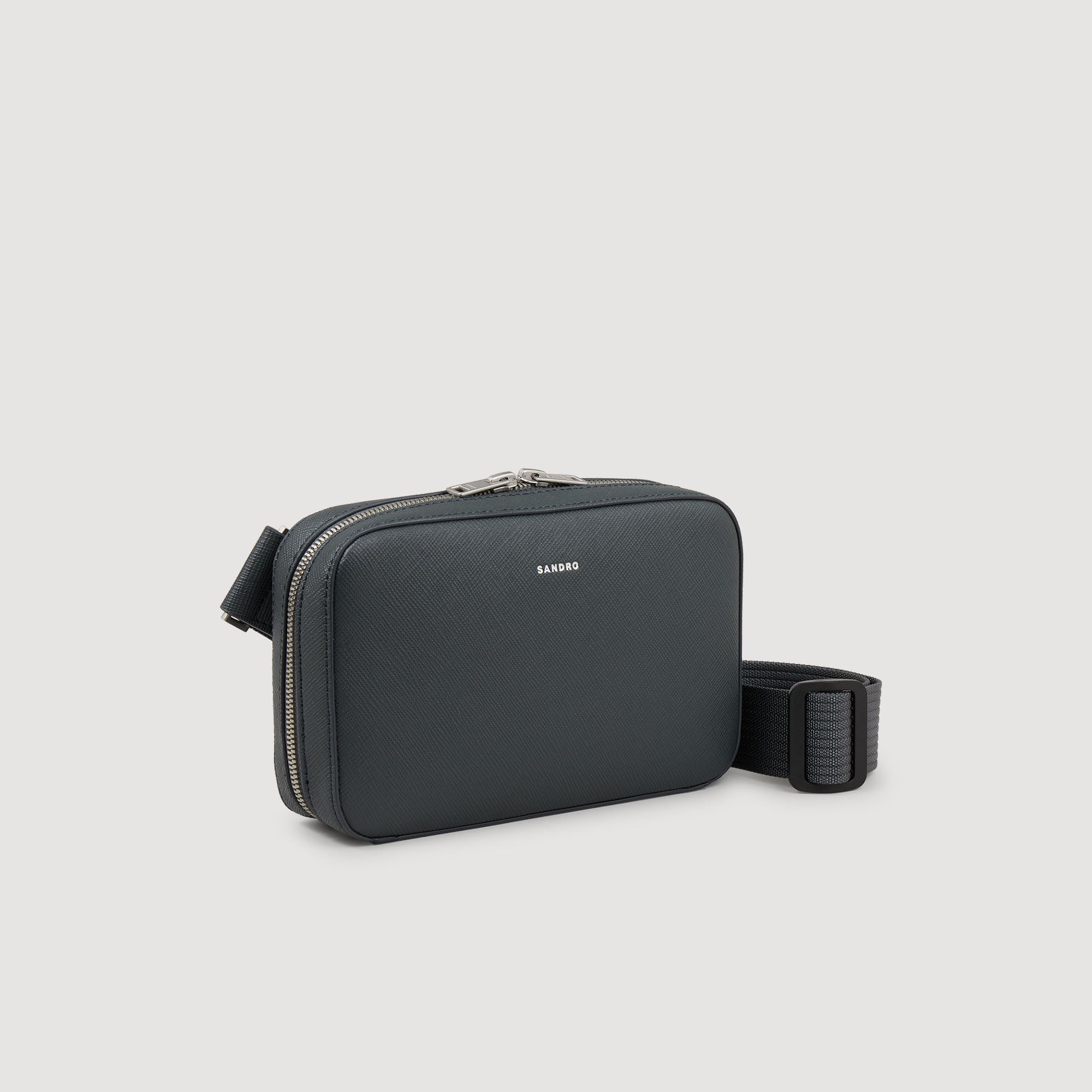 Brick Bag Saffiano Small Reconstitued Leather Bag Steel