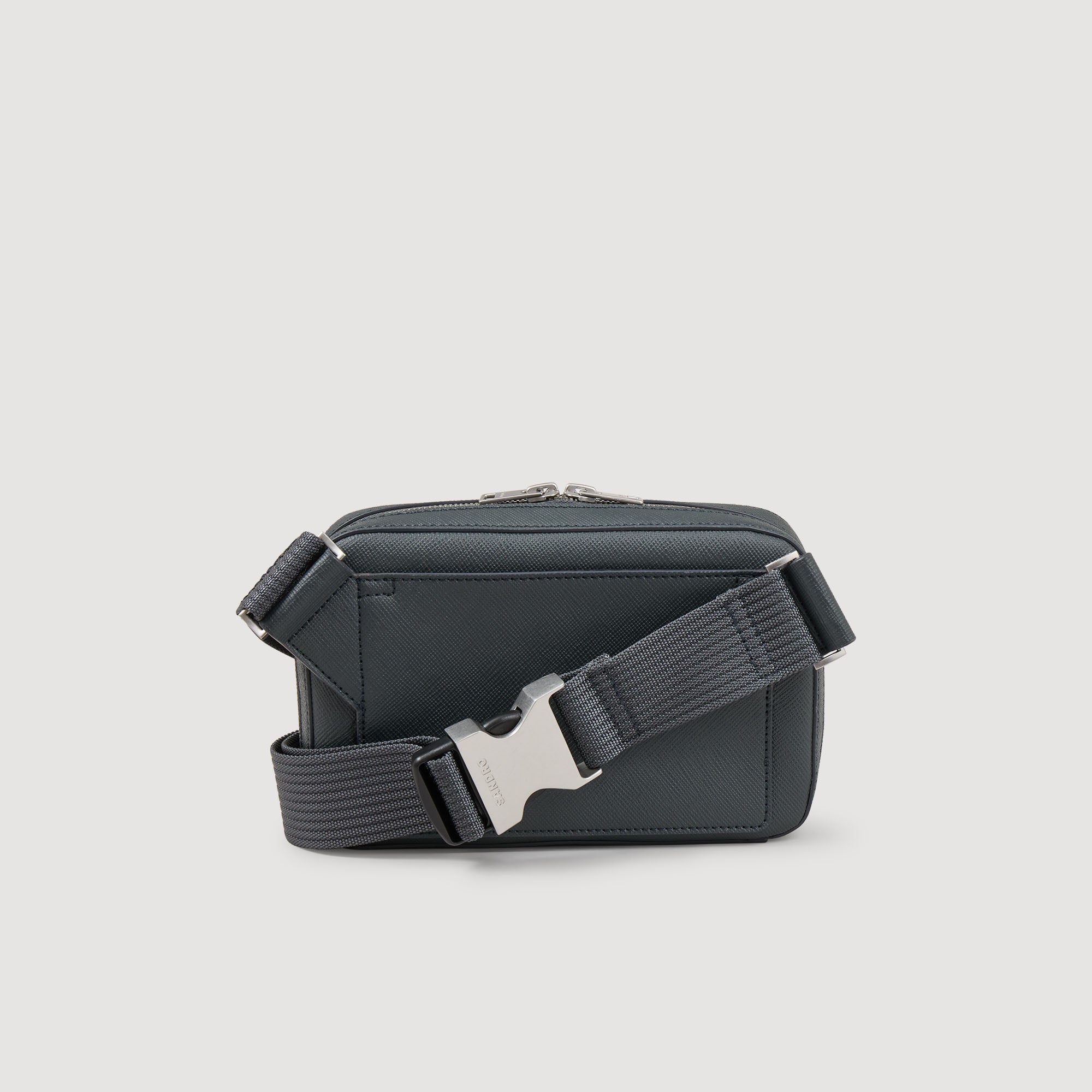 Brick Bag Saffiano Small Reconstitued Leather Bag Steel