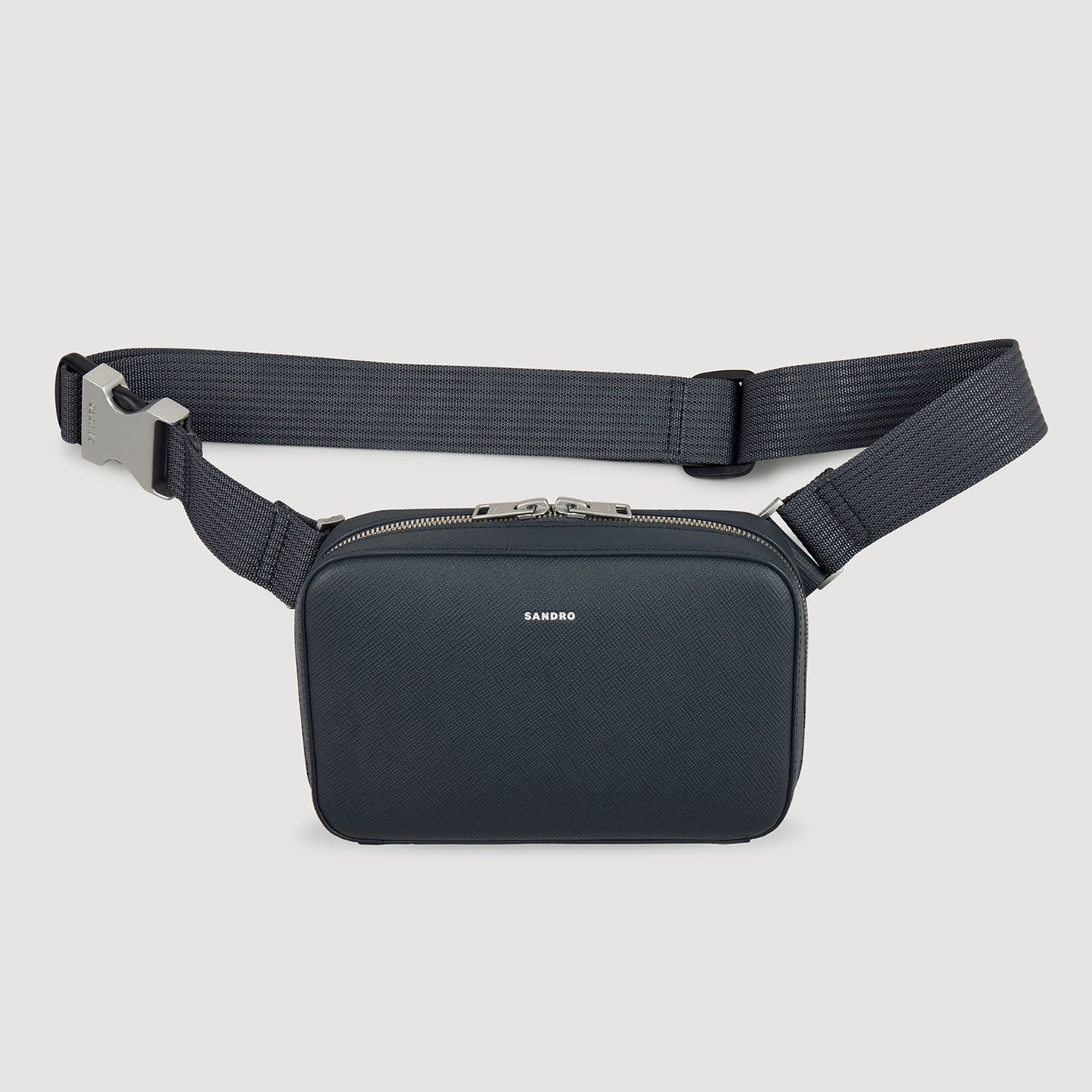 Brick Bag Saffiano Small Reconstitued Leather Bag Steel