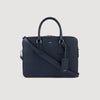 Downtown Grain Large Grained Leather Briefcase NAVY BLUE