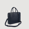 Downtown Grain Large Grained Leather Briefcase NAVY BLUE